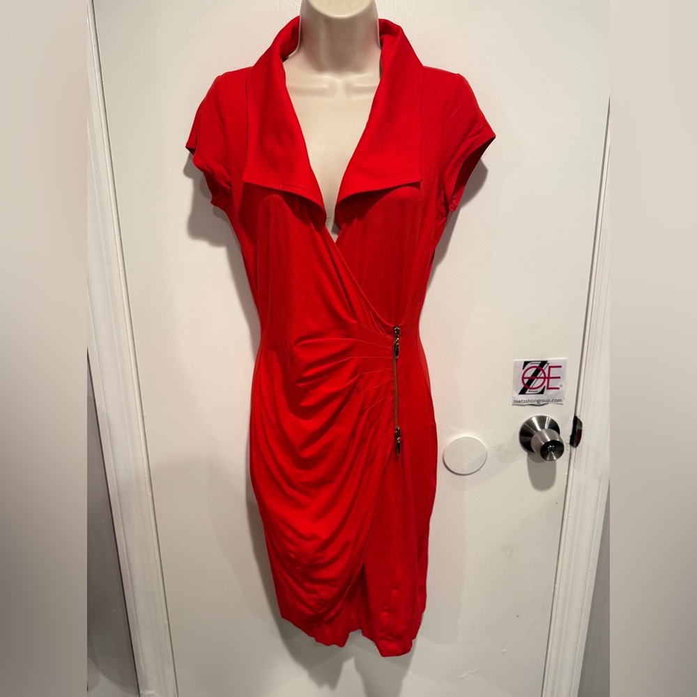 Vintage Cache Vibrant Red Asymmetrical Dress
